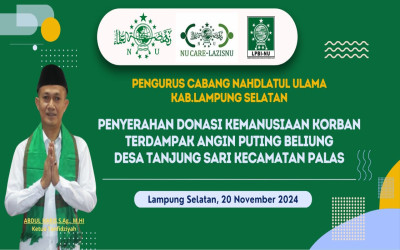 PCNU Pusat Serahkan Donasi untuk Korban Angin Puting Beliung